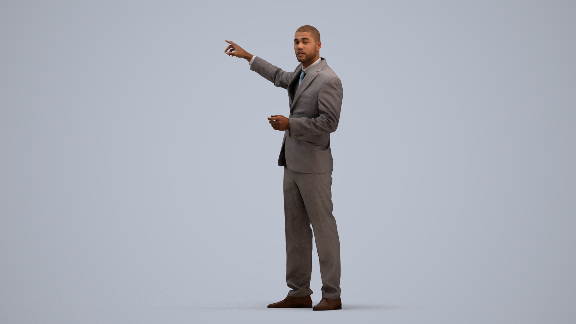 realistic 3D man business, scanned archviz people for Blender and 3ds Max, standing pose render