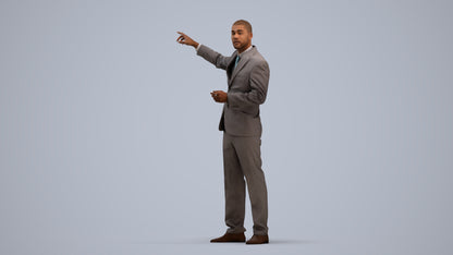 realistic 3D man business, scanned archviz people for Blender and 3ds Max, standing pose render