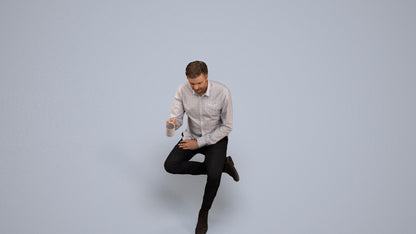 realistic 3D people man business, render-ready for V-Ray and Corona, FBX OBJ, back view render