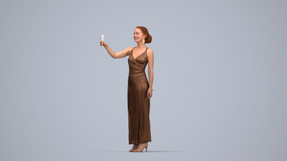 photogrammetry 3D woman formal, realistic human model archviz FBX, top-down view render
