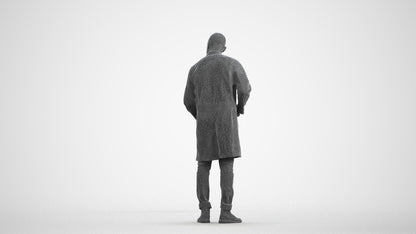 photogrammetry 3D man medical, realistic human model archviz FBX, wireframe front view