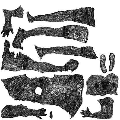 3D scanned man sitting casual, photorealistic archviz people for Enscape and SketchUp, wireframe top-down view