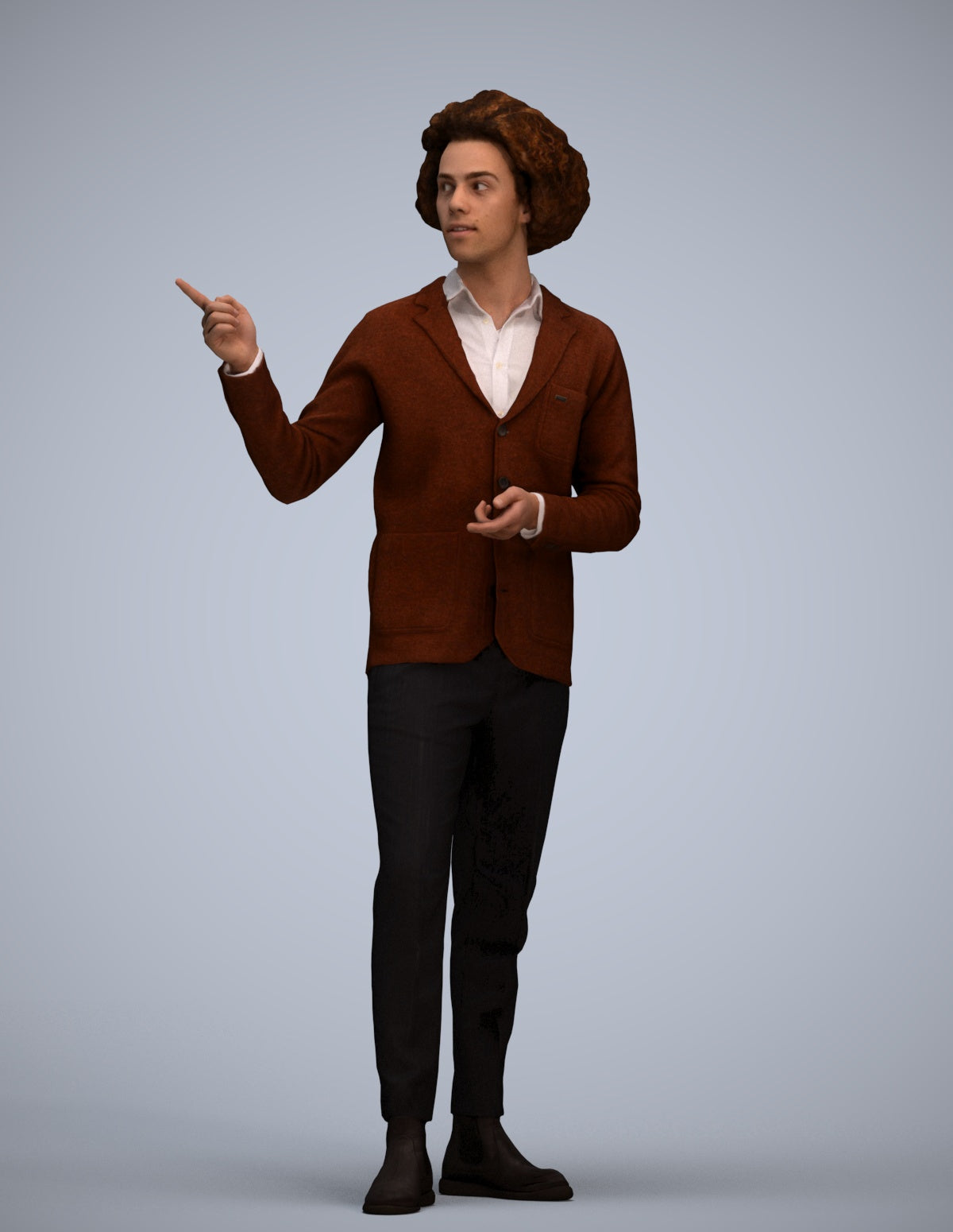 realistic 3D man business shopping, scanned archviz people for Blender and 3ds Max