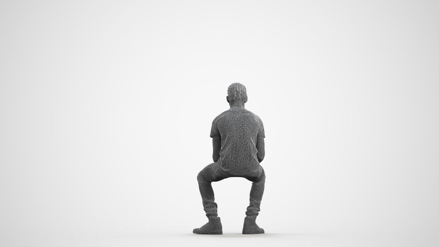 realistic 3D boy casual kids, scanned archviz people for Blender and 3ds Max, wireframe front view