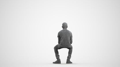 realistic 3D boy casual kids, scanned archviz people for Blender and 3ds Max, wireframe front view