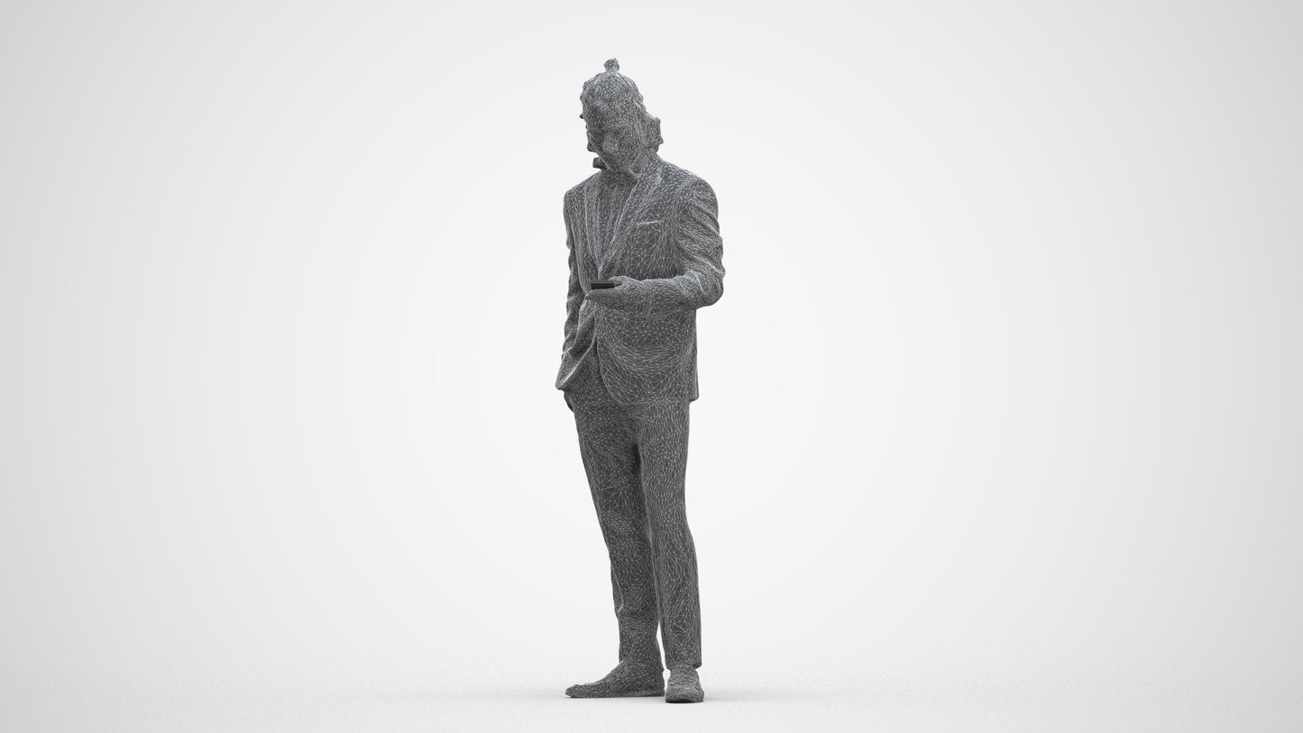 3D people model man formal formalaffairs, scanned human for 3ds Max rendering, three-quarter front view render
