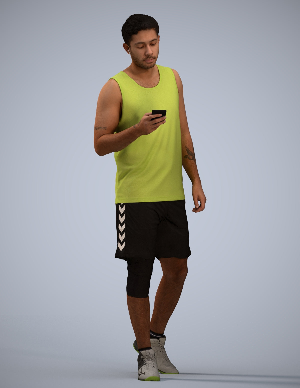 scanned 3D man sport, photogrammetry people for Enscape and V-Ray