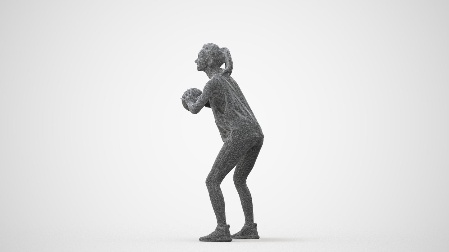3D people model woman sport, scanned human for 3ds Max rendering, square thumbnail