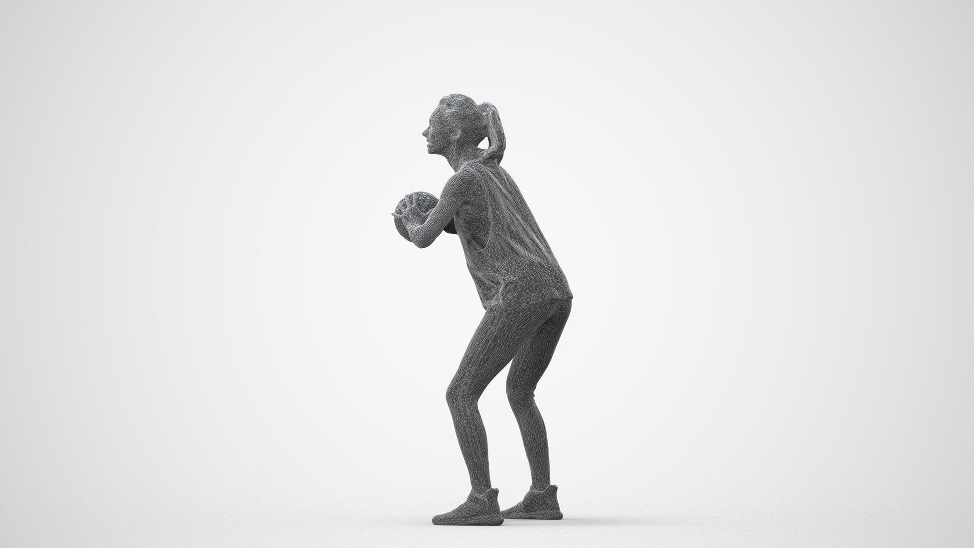 3D people model woman sport, scanned human for 3ds Max rendering, square thumbnail