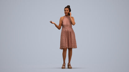 scanned 3D woman formal standing, photogrammetry people for Enscape and V-Ray, standing pose render