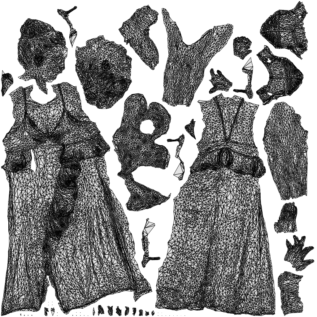 3D people model woman formal door, scanned human for 3ds Max rendering, wireframe top-down view