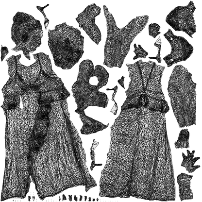 3D people model woman formal door, scanned human for 3ds Max rendering, wireframe top-down view