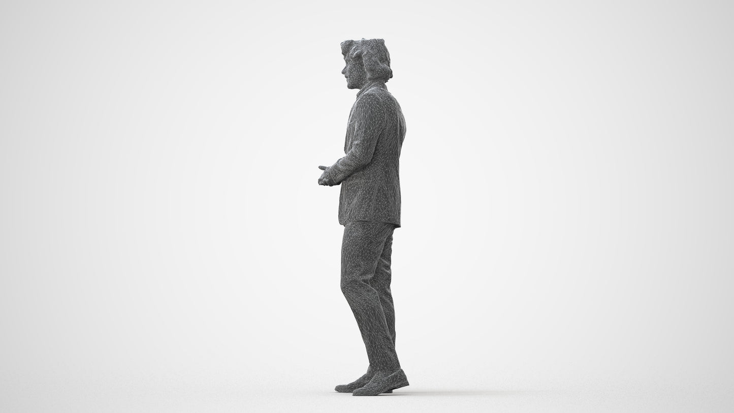 3D people model man business, scanned human for 3ds Max rendering, square thumbnail