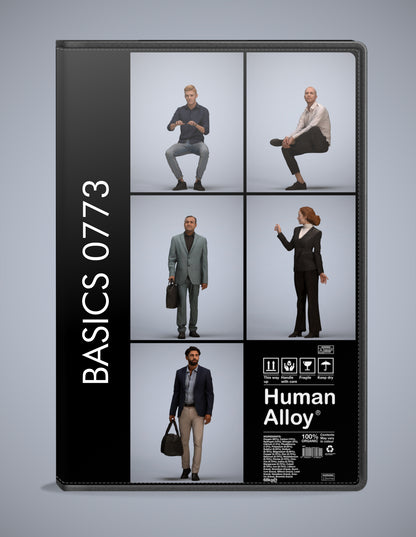 3D people models business bundle, 5 scanned humans for 3ds Max rendering