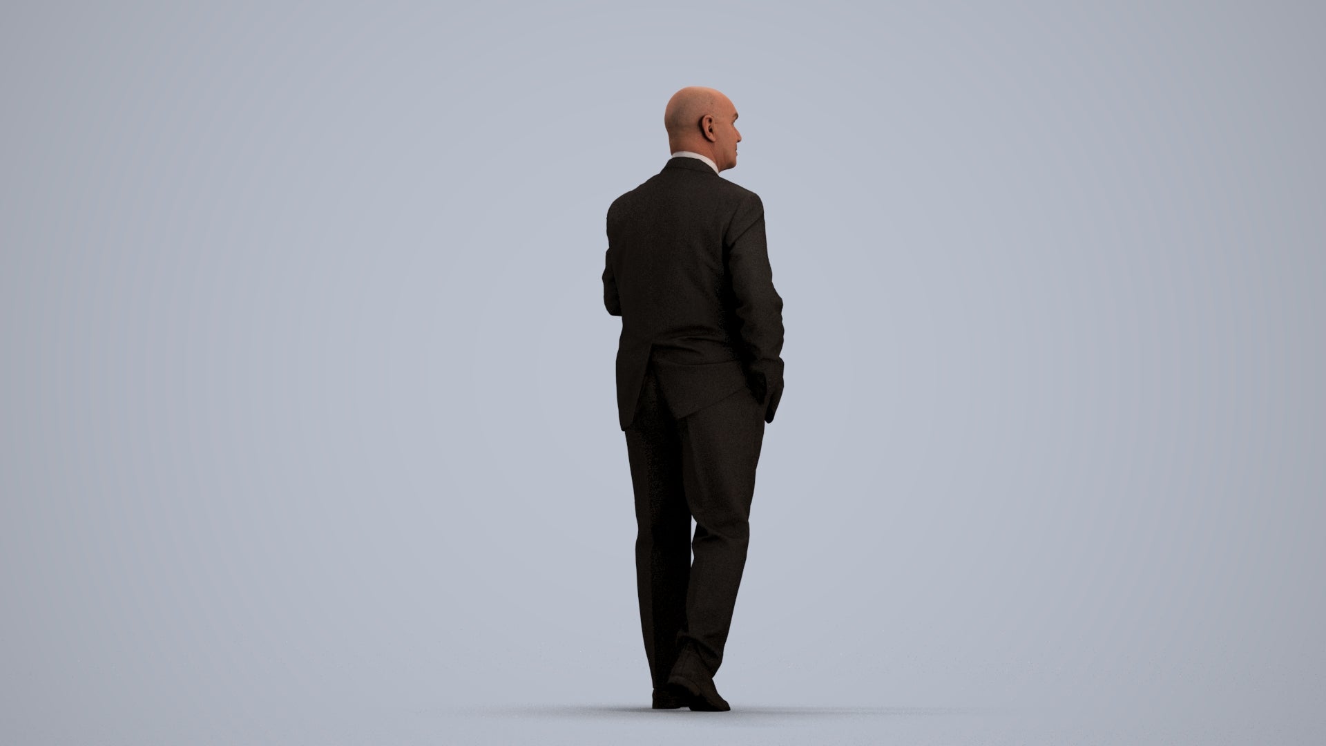 scanned 3D senior man business, photogrammetry people for Enscape and V-Ray, front view render