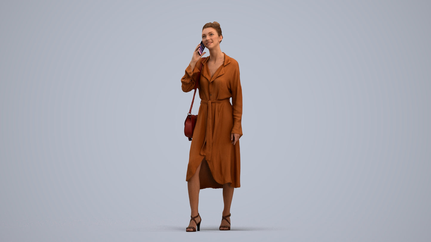 photogrammetry 3D woman casual standing, realistic human model archviz FBX, standing pose render