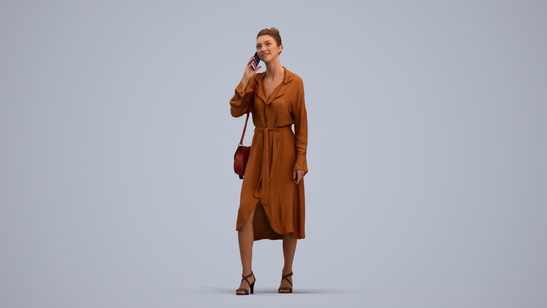 photogrammetry 3D woman casual standing, realistic human model archviz FBX, standing pose render