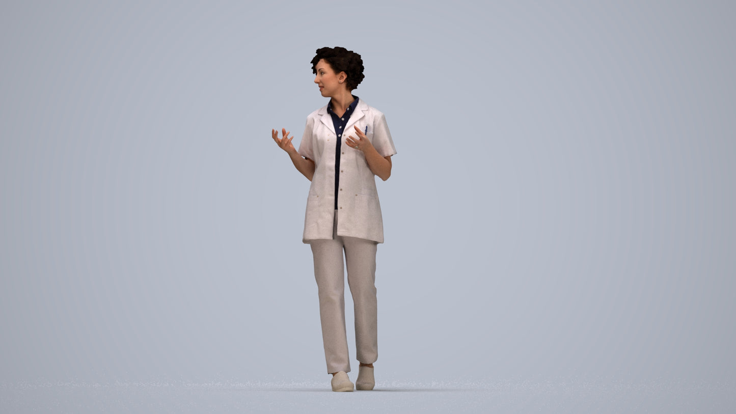 photogrammetry 3D woman medical, realistic human model archviz FBX, top-down view render