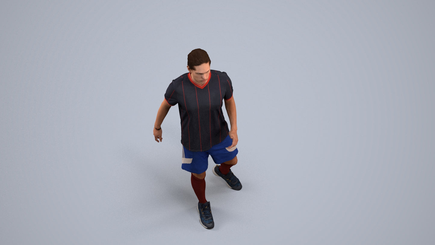 photogrammetry 3D man sport, realistic human model archviz FBX, back view render