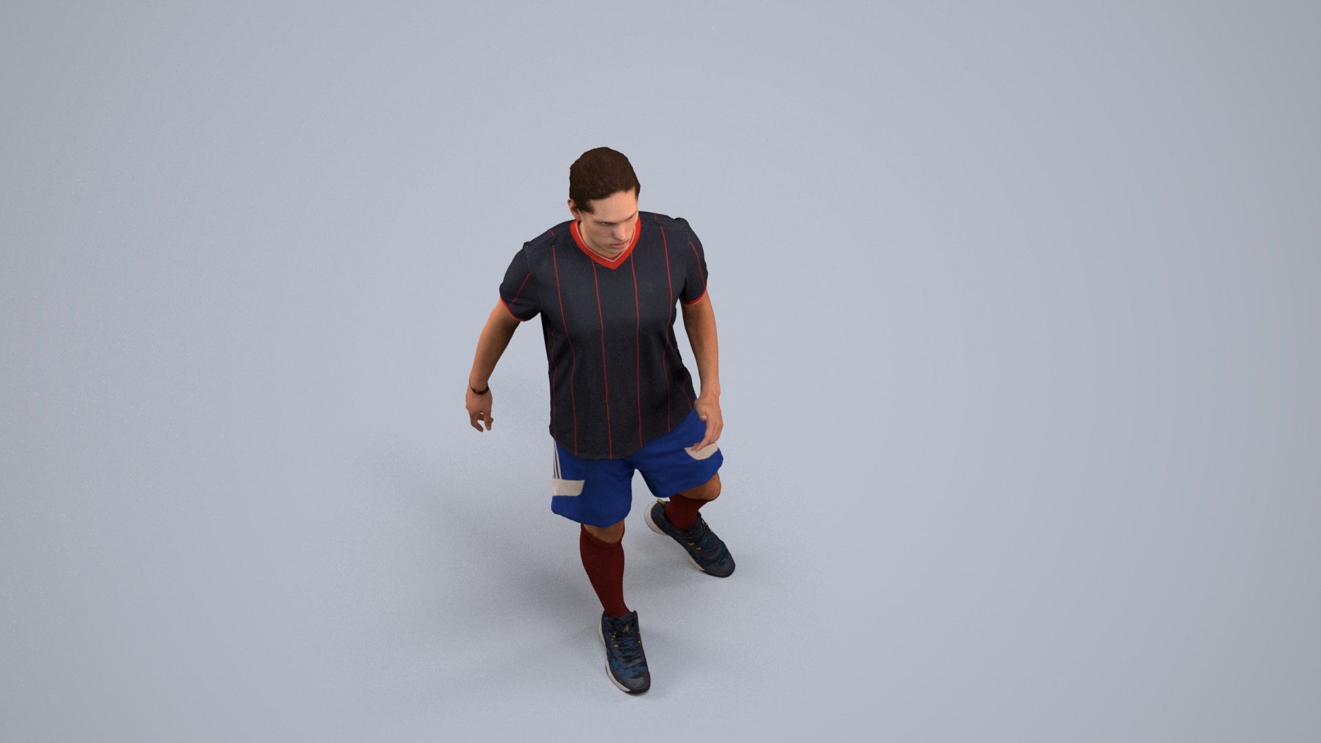 photogrammetry 3D man sport, realistic human model archviz FBX, back view render