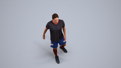 photogrammetry 3D man sport, realistic human model archviz FBX, back view render
