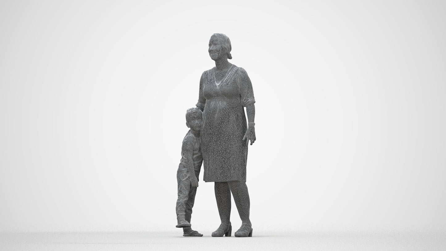 photogrammetry 3D girl casual kids, realistic human model archviz FBX, wireframe back view
