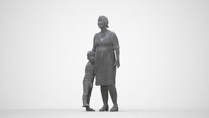 photogrammetry 3D girl casual kids, realistic human model archviz FBX, wireframe back view