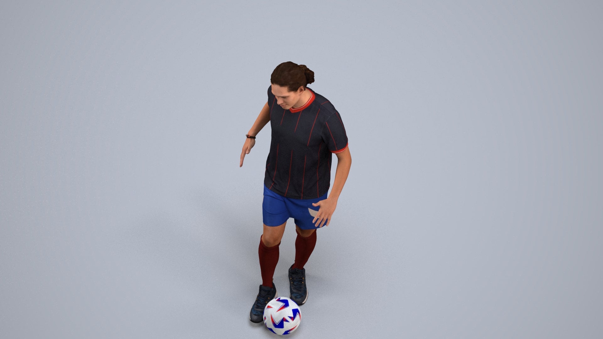 photogrammetry 3D man sport, realistic human model archviz FBX, back view render