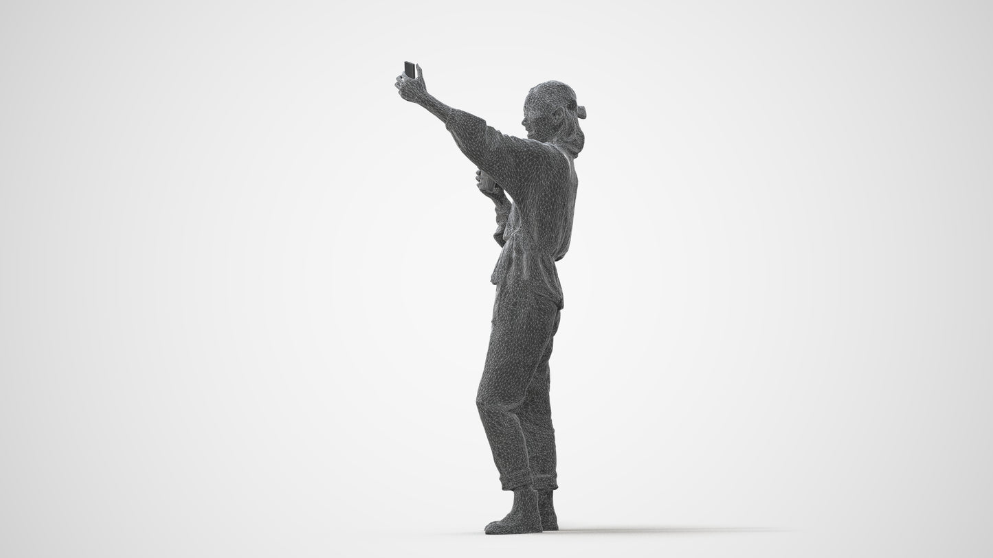 scanned 3D woman casual standing, photogrammetry people for Enscape and V-Ray, square thumbnail