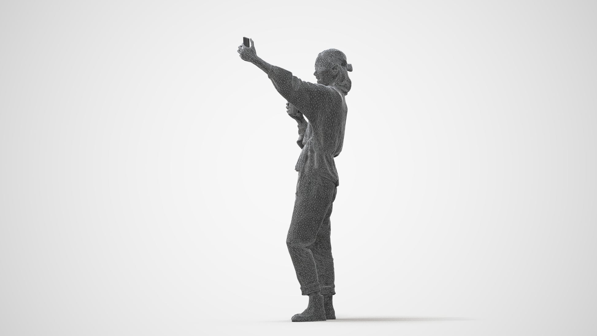 scanned 3D woman casual standing, photogrammetry people for Enscape and V-Ray, square thumbnail