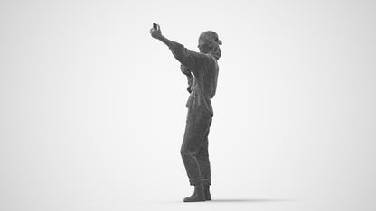 scanned 3D woman casual standing, photogrammetry people for Enscape and V-Ray, square thumbnail
