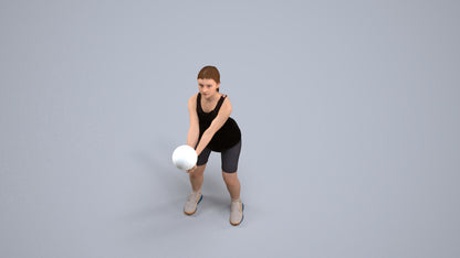 photogrammetry 3D girl sport, realistic human model archviz FBX, back view render