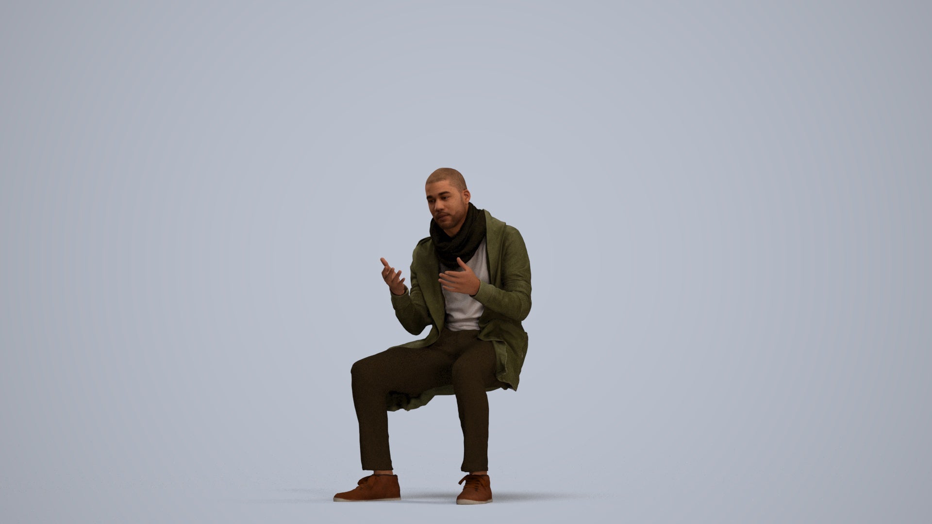 realistic 3D man casual pool, scanned archviz people for Blender and 3ds Max, standing pose render