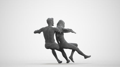 3D scanned woman mix, photorealistic archviz people for Enscape and SketchUp, wireframe front view