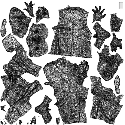 scanned 3D man business, photogrammetry people for Enscape and V-Ray, wireframe top-down view