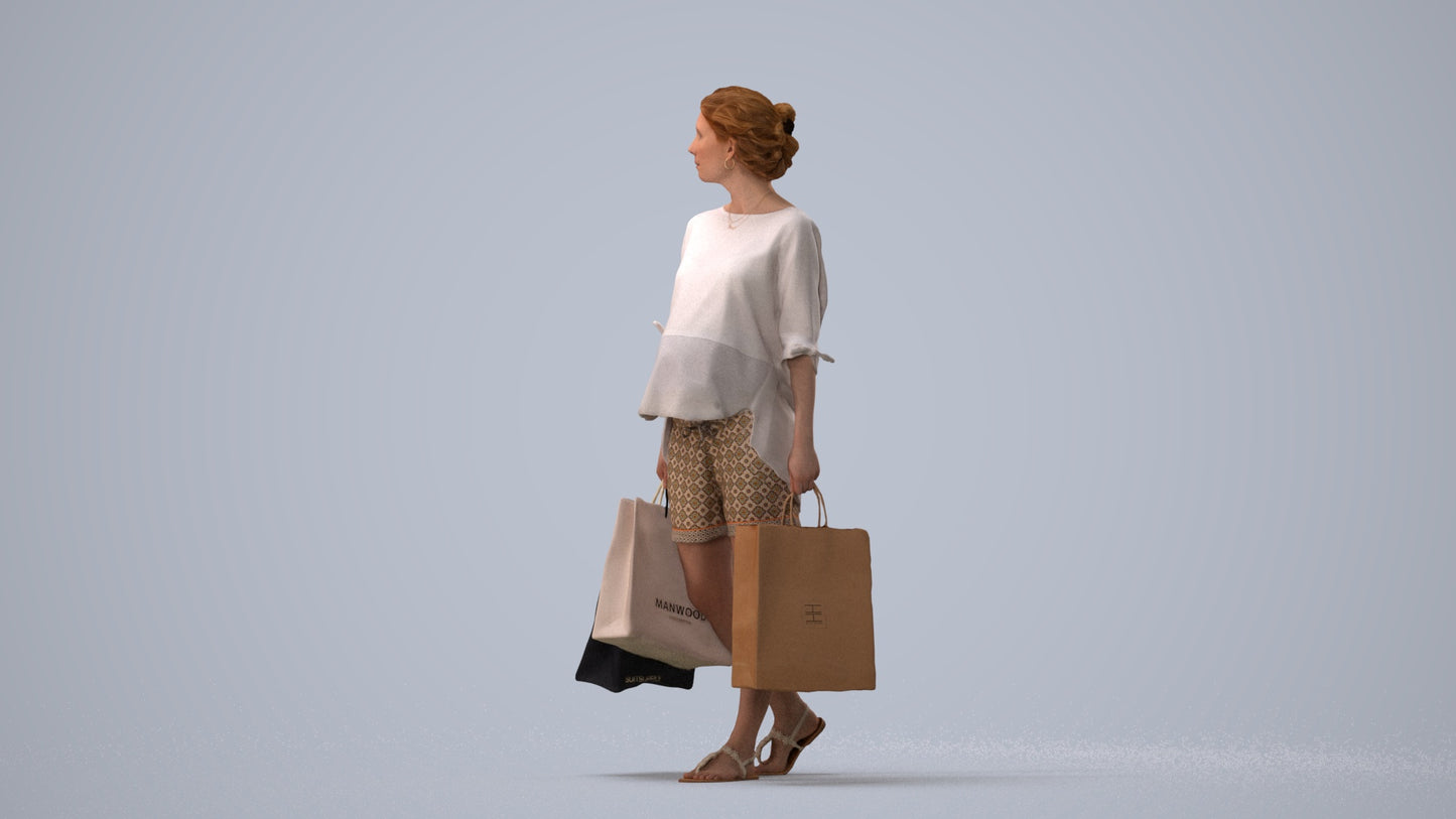 3D people model man formal shopping, scanned human for 3ds Max rendering, three-quarter view render