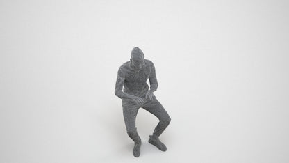 realistic 3D man casual business, scanned archviz people for Blender and 3ds Max, wireframe three-quarter view