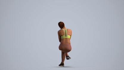 3D people model woman sport, scanned human for 3ds Max rendering, front view render