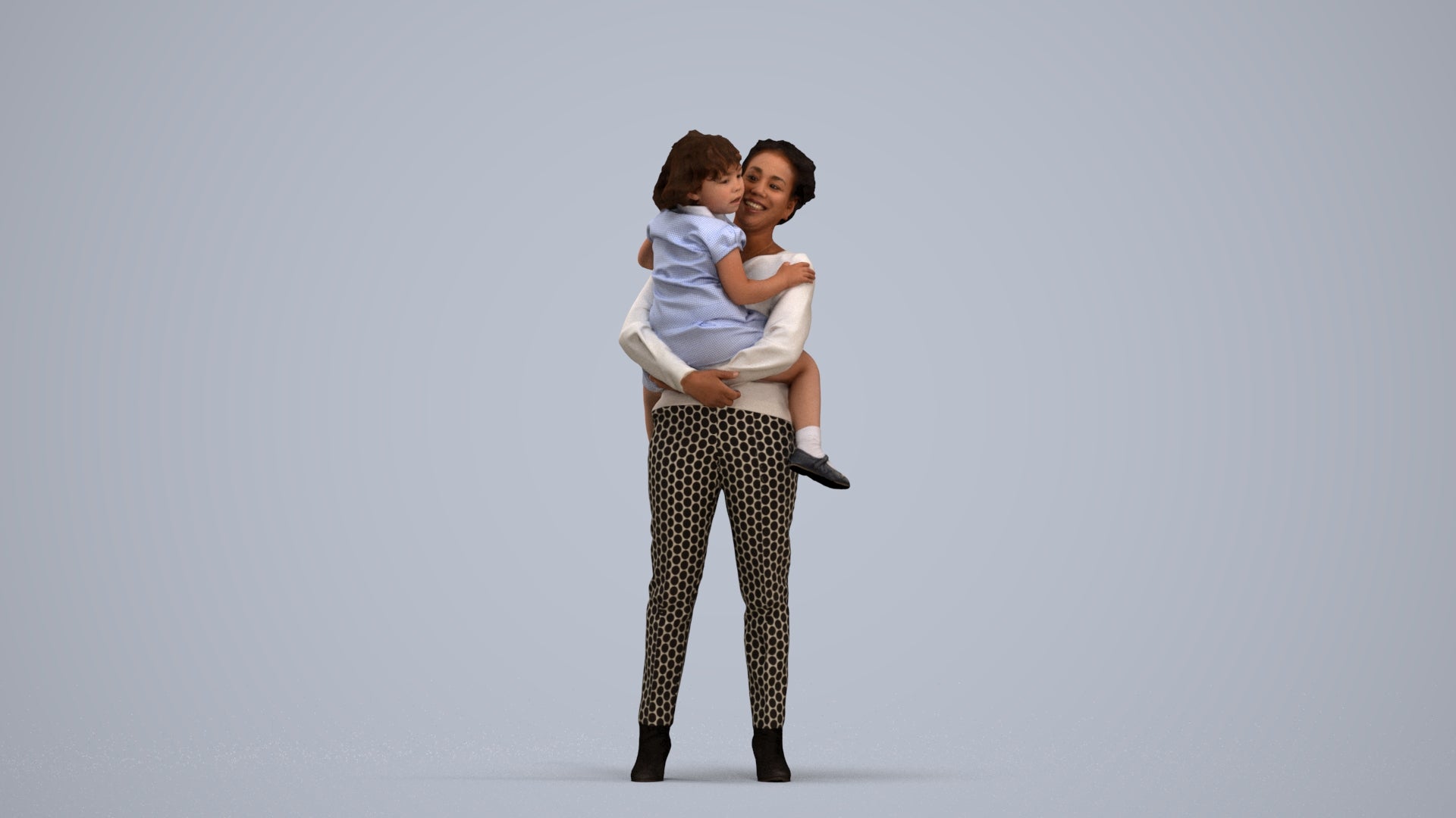 realistic 3D people girl casual kids, render-ready for V-Ray and Corona, FBX OBJ, standing pose render