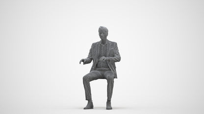 3D scanned man business, photorealistic archviz people for Enscape and SketchUp, three-quarter front view render
