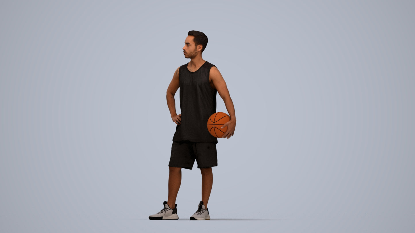 realistic 3D people man sport, render-ready for V-Ray and Corona, FBX OBJ, top-down view render