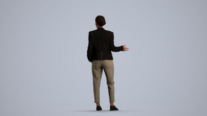 realistic 3D people woman business standing, render-ready for V-Ray and Corona, FBX OBJ, front view render