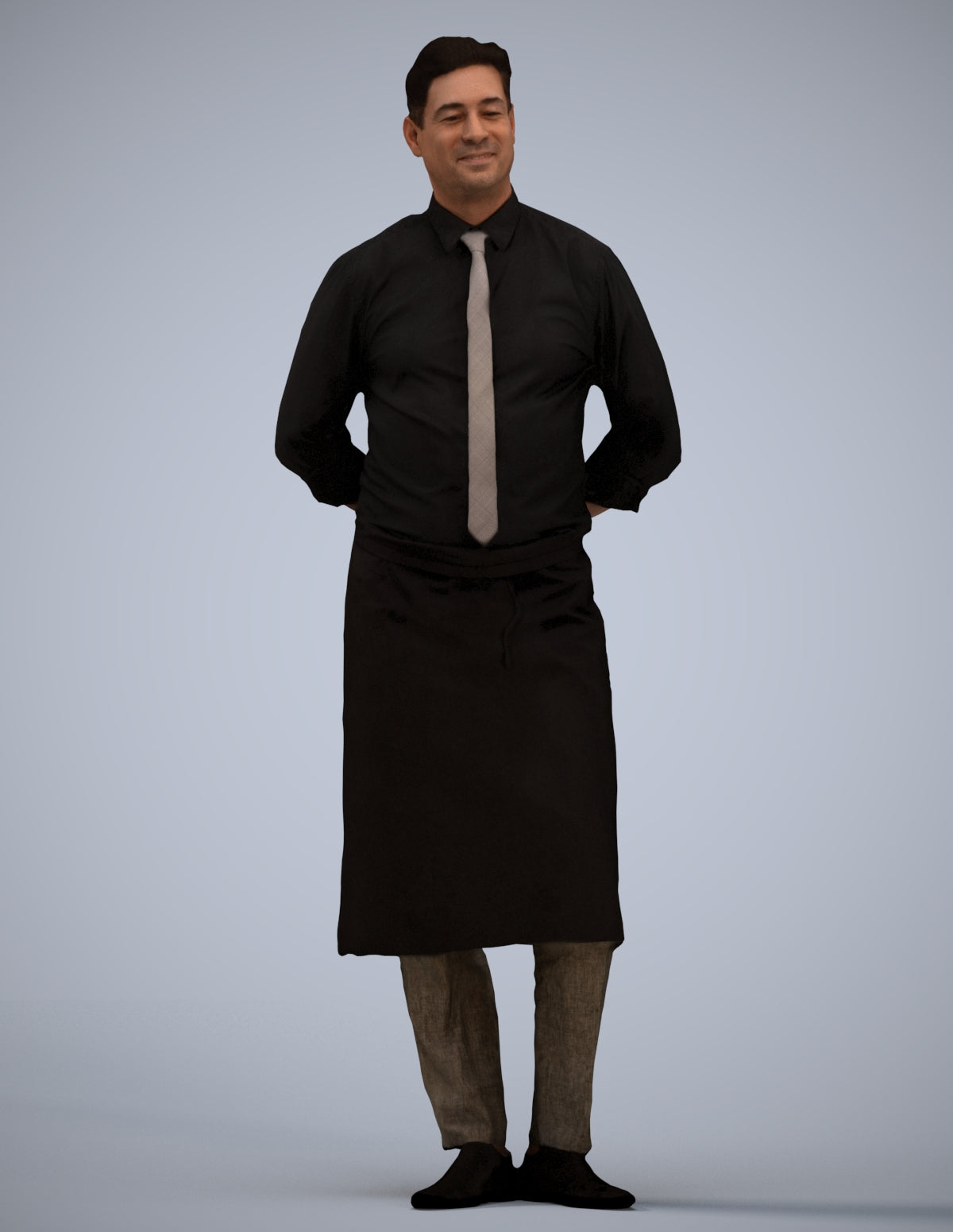 scanned 3D man hospitality, photogrammetry people for Enscape and V-Ray