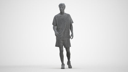 3D scanned man sport, photorealistic archviz people for Enscape and SketchUp, three-quarter front view render