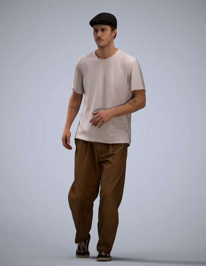 realistic 3D people man casual walking, render-ready for V-Ray and Corona, FBX OBJ