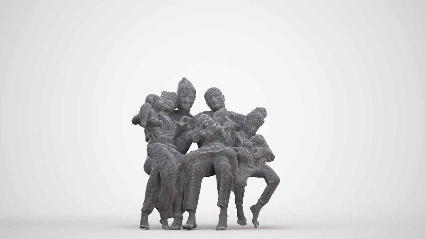 scanned 3D girl casual kids, photogrammetry people for Enscape and V-Ray, three-quarter front view render