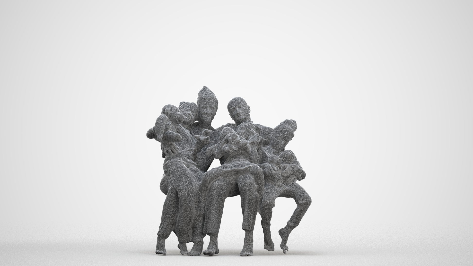 scanned 3D girl casual kids, photogrammetry people for Enscape and V-Ray, three-quarter front view render