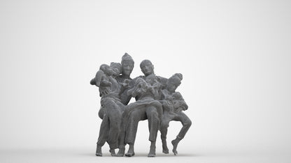 scanned 3D girl casual kids, photogrammetry people for Enscape and V-Ray, three-quarter front view render