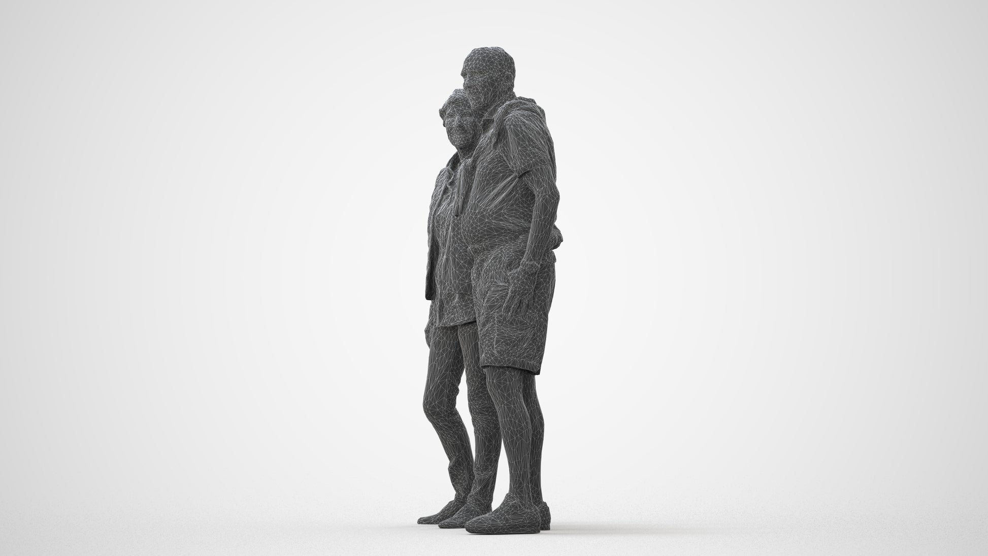 3D scanned senior woman couple casual, photorealistic archviz people for Enscape and SketchUp, square thumbnail