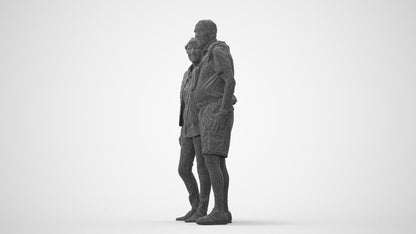 3D scanned senior woman couple casual, photorealistic archviz people for Enscape and SketchUp, square thumbnail